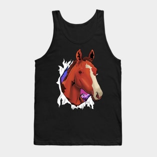 Cute Horse Breaking Out Horseriding & Horse Owners Tank Top